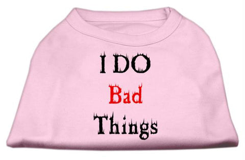 I Do Bad Things Screen Print Shirts Light Pink XS (8)