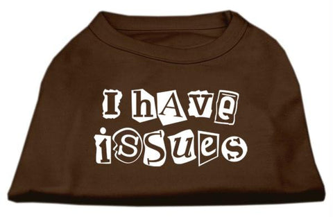 I Have Issues Screen Printed Dog Shirt Brown Lg (14)