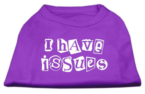 I Have Issues Screen Printed Dog Shirt  Purple Lg (14)