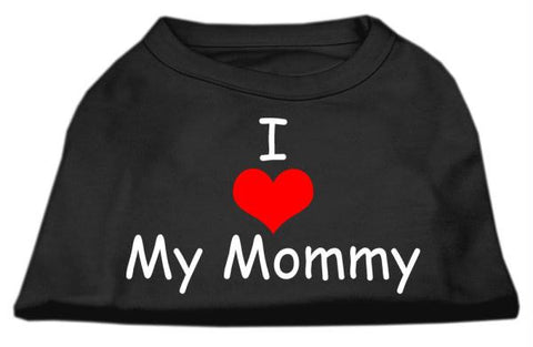 I Love My Mommy Screen Print Shirts Black  XS (8)