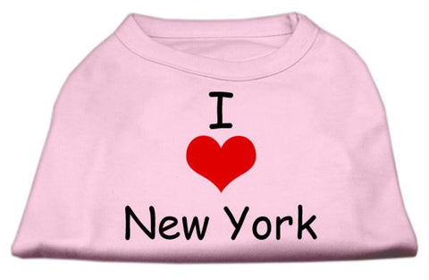 I Love New York Screen Print Shirts Pink Med (12)