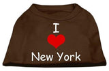 I Love New York Screen Print Shirts Brown Sm (10)