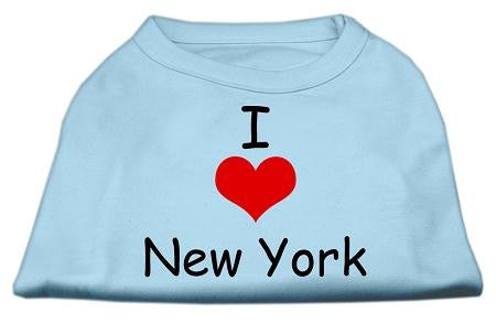 I Love New York Screen Print Shirts Baby Blue XS (8)