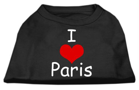 I Love Paris Screen Print Shirts Black  Med (12)