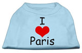 I Love Paris Screen Print Shirts Baby Blue XS (8)