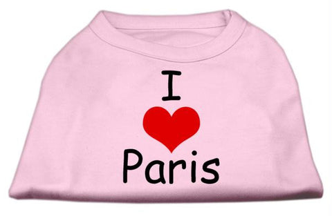 I Love Paris Screen Print Shirts Pink XS (8)