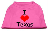 I Love Texas Screen Print Shirts Bright Pink Lg (14)