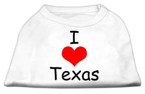 I Love Texas Screen Print Shirts White Med (12)