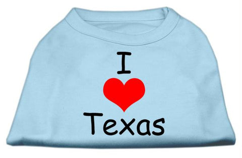 I Love Texas Screen Print Shirts Baby Blue XS (8)