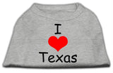 I Love Texas Screen Print Shirts Grey XS (8)