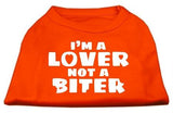 I'm a Lover not a Biter Screen Printed Dog Shirt Orange Med (12)