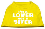 I'm a Lover not a Biter Screen Printed Dog Shirt Yellow Med (12)