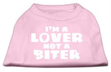 I'm a Lover not a Biter Screen Printed Dog Shirt   Light Pink XXL (18)