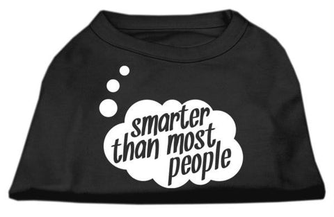 Smarter then Most People Screen Printed Dog Shirt   Black  Lg (14)