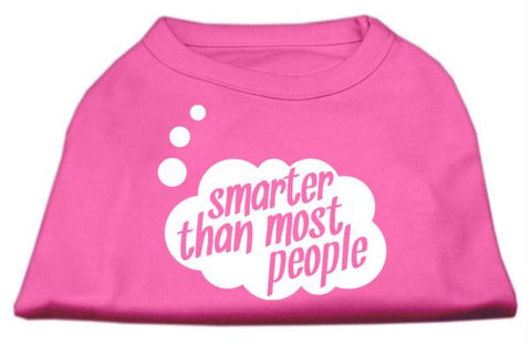 Smarter then Most People Screen Printed Dog Shirt   Bright Pink Lg (14)