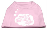 Smarter then Most People Screen Printed Dog Shirt   Light Pink Lg (14)