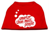 Smarter then Most People Screen Printed Dog Shirt   Red Lg (14)