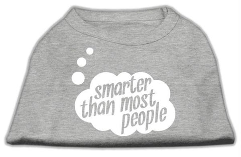 Smarter then Most People Screen Printed Dog Shirt   Grey Med (12)