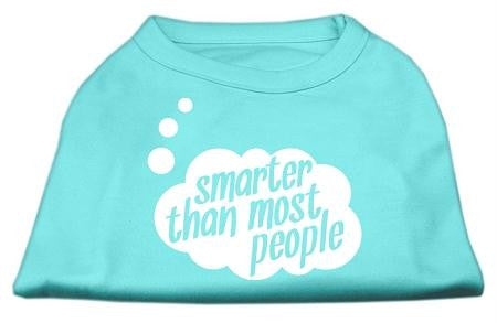 Smarter then Most People Screen Printed Dog Shirt   Aqua Sm (10)