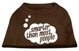 Smarter then Most People Screen Printed Dog Shirt Brown Sm (10)