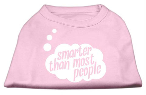 Smarter then Most People Screen Printed Dog Shirt   Light Pink Sm (10)