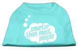 Smarter then Most People Screen Printed Dog Shirt   Aqua XS (8)