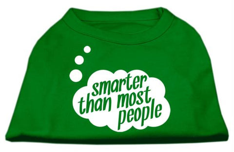 Smarter then Most People Screen Printed Dog Shirt Emerald Green XS (8)