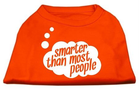 Smarter then Most People Screen Printed Dog Shirt Orange XXL (18)