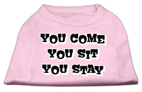 You Come, You Sit, You Stay Screen Print Shirts Light Pink S (10)