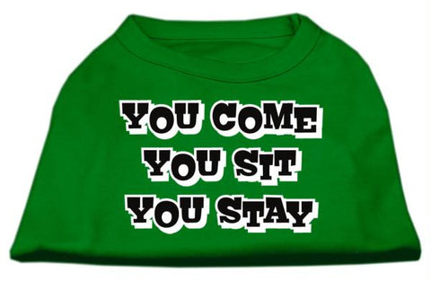 You Come, You Sit, You Stay Screen Print Shirts Emerald Green XL (16)