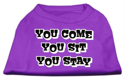 You Come, You Sit, You Stay Screen Print Shirts Purple XL (16)