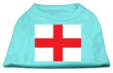 St. George's Cross (English Flag) Screen Print Shirt Aqua Lg (14)