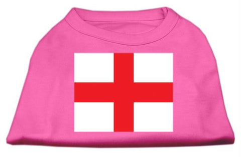 St. George's Cross (English Flag) Screen Print Shirt Bright Pink Sm (10)