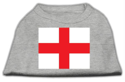 St. George's Cross (English Flag) Screen Print Shirt Grey XS (8)