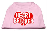 Heart Breaker Screen Print Shirt Light Pink  XS (8)