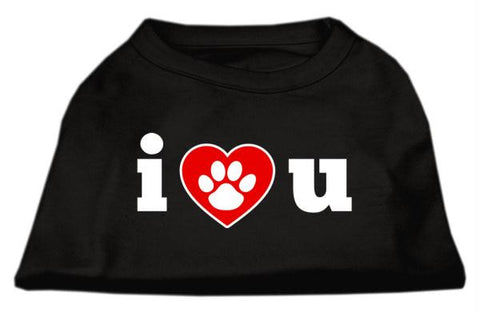 I Love U Screen Print Shirt Black  Lg (14)