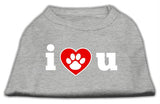 I Love U Screen Print Shirt Grey Lg (14)