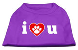 I Love U Screen Print Shirt Purple Lg (14)