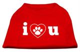 I Love U Screen Print Shirt Red  Lg (14)