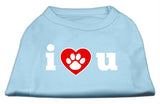 I Love U Screen Print Shirt Baby Blue XS (8)