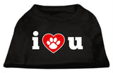 I Love U Screen Print Shirt Black XS (8)