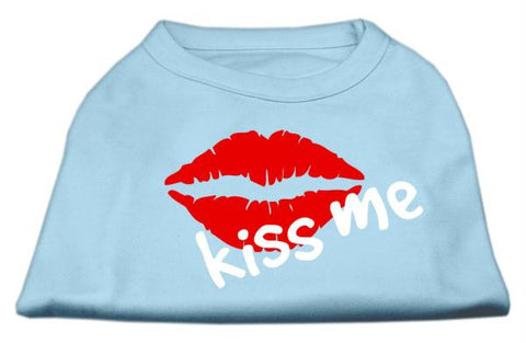 Kiss Me Screen Print Shirt Baby Blue Lg (14)