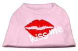 Kiss Me Screen Print Shirt Light Pink  Lg (14)