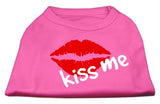 Kiss Me Screen Print Shirt Bright Pink Med (12)