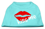 Kiss Me Screen Print Shirt Aqua Sm (10)