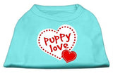 Puppy Love Screen Print Shirt Aqua Lg (14)