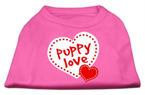 Puppy Love Screen Print Shirt Bright Pink Lg (14)