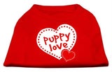 Puppy Love Screen Print Shirt Red  Lg (14)