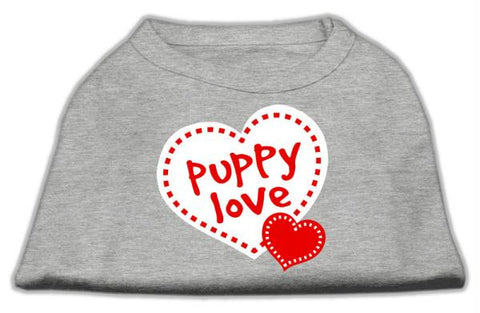 Puppy Love Screen Print Shirt Grey Med (12)