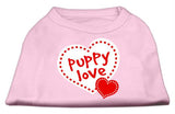 Puppy Love Screen Print Shirt Light Pink  XS (8)